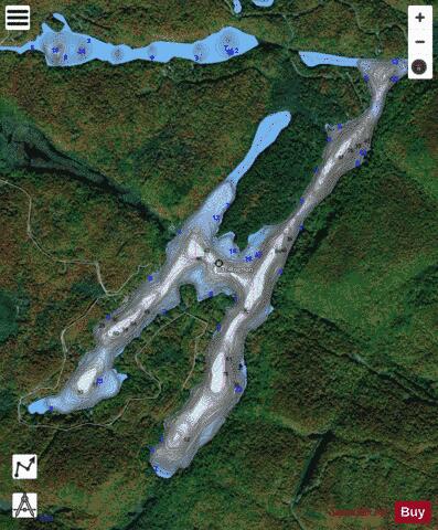 Lac Rognon depth contour Map - i-Boating App - Satellite