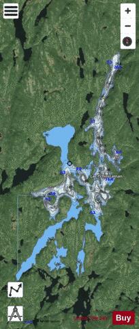 Lac Tchinicaman depth contour Map - i-Boating App - Satellite