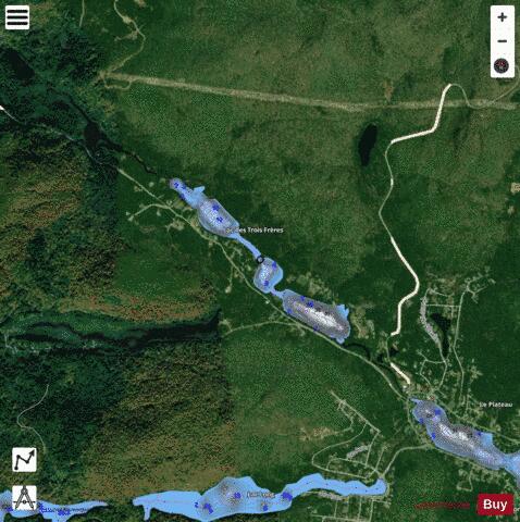 Lac Des Trois Fr Res depth contour Map - i-Boating App - Satellite