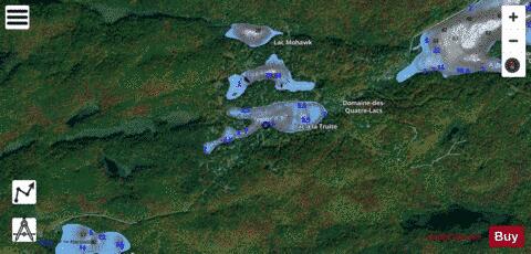 Lac La Truite B depth contour Map - i-Boating App - Satellite