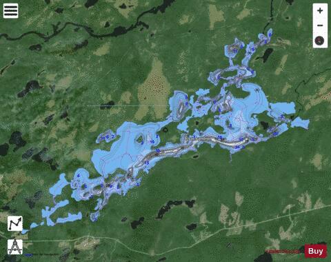 Landron Lac depth contour Map - i-Boating App - Satellite