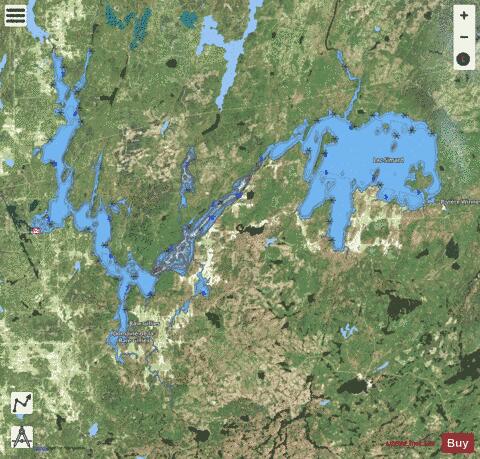 Langelier Lac depth contour Map - i-Boating App - Satellite