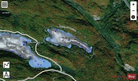 Lauzon Lac depth contour Map - i-Boating App - Satellite
