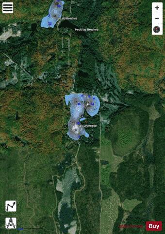 Levesque Lac depth contour Map - i-Boating App - Satellite