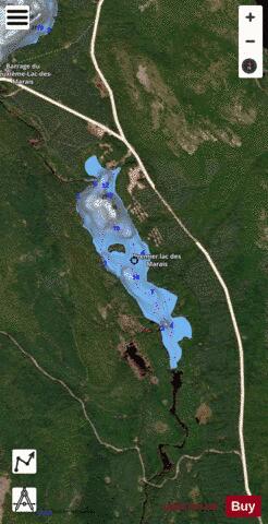 Marais Premier Lac Des depth contour Map - i-Boating App - Satellite