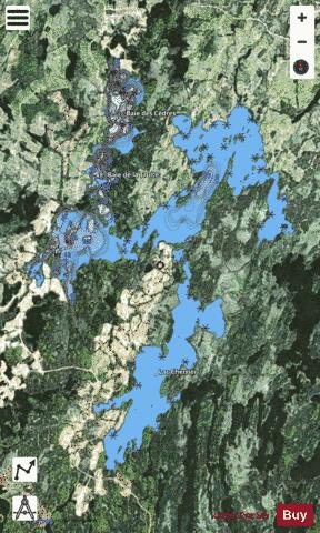Mesplet Lac depth contour Map - i-Boating App - Satellite