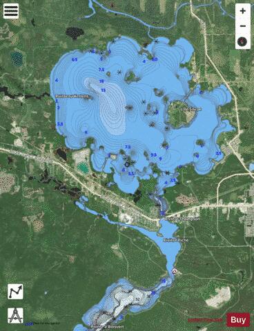 Montigny Lac De depth contour Map - i-Boating App - Satellite