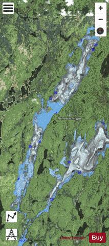 Nemiscachingue Lac depth contour Map - i-Boating App - Satellite