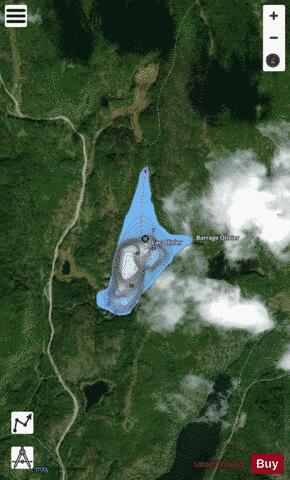 Olivier Lac A depth contour Map - i-Boating App - Satellite