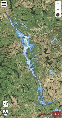 Lac Ostaboningue depth contour Map - i-Boating App - Satellite