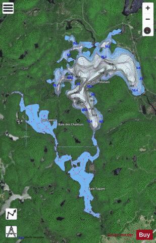 Lac Des Polonais depth contour Map - i-Boating App - Satellite
