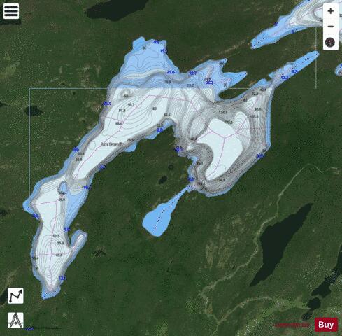 Paradis Lac depth contour Map - i-Boating App - Satellite