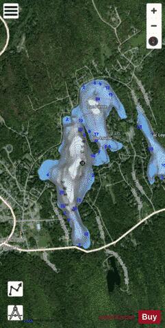 Pierre Lac A depth contour Map - i-Boating App - Satellite