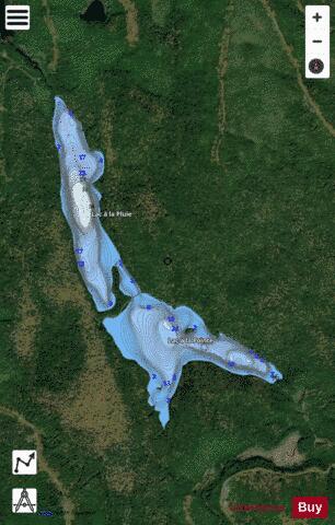 Lac A La Pointe Et Lac A La Pluie depth contour Map - i-Boating App - Satellite