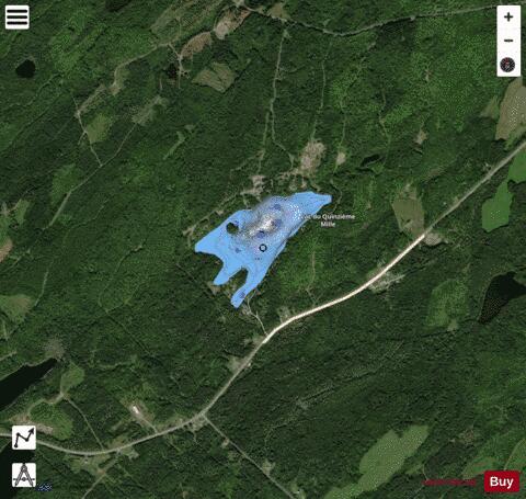 Quinzieme Mille Lac Du (156 Mille) depth contour Map - i-Boating App - Satellite