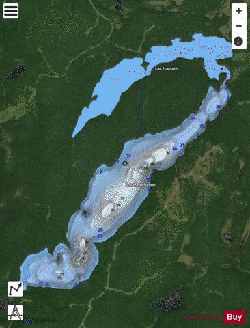 Revelstone Lac depth contour Map - i-Boating App - Satellite
