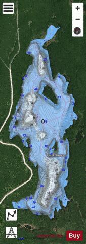 Roberge Lac depth contour Map - i-Boating App - Satellite