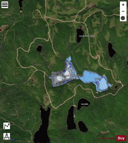 Rochette Lac A depth contour Map - i-Boating App - Satellite