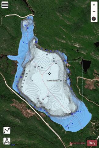 Sable Lac Au depth contour Map - i-Boating App - Satellite