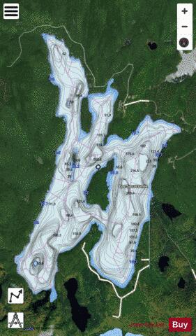 Sacacomie Lac depth contour Map - i-Boating App - Satellite
