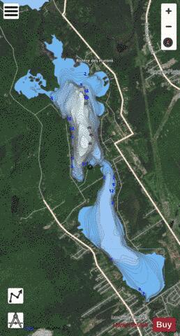 Saint Charles Lac depth contour Map - i-Boating App - Satellite