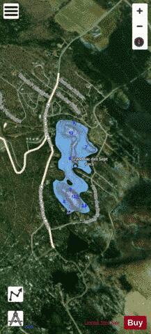 Sept Lacs Grand Lac Des depth contour Map - i-Boating App - Satellite
