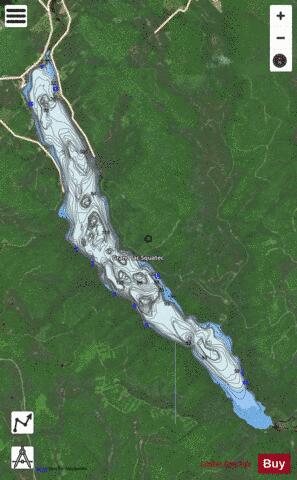 Squatec Grand Lac depth contour Map - i-Boating App - Satellite