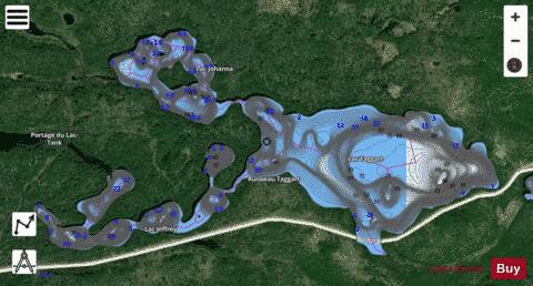 Taggart Lac depth contour Map - i-Boating App - Satellite