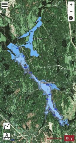 Ashuapmushuan, Lac depth contour Map - i-Boating App - Satellite