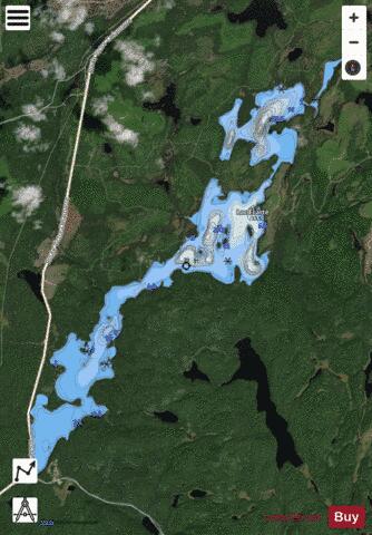 Ecarte, Lac depth contour Map - i-Boating App - Satellite