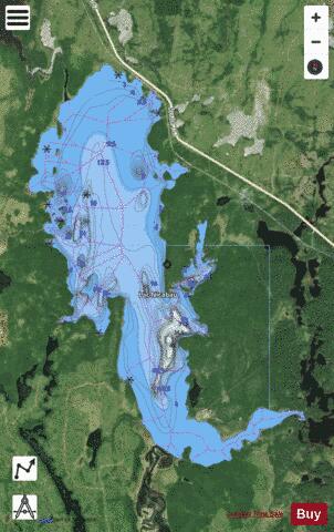 Nicabau, Lac depth contour Map - i-Boating App - Satellite