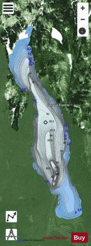 Ecorces, Lac aux depth contour Map - i-Boating App - Satellite