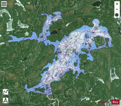 Baies, Lac des depth contour Map - i-Boating App - Satellite