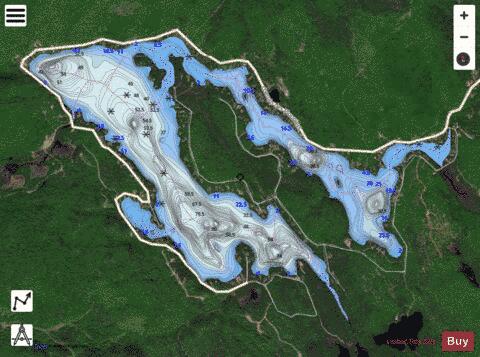 Souris, Lac des depth contour Map - i-Boating App - Satellite