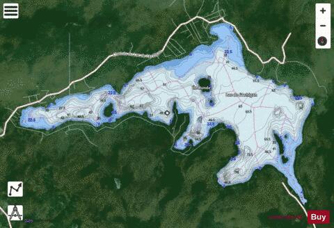 Achigan, Lac de l' depth contour Map - i-Boating App - Satellite