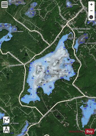 Marois, Lac depth contour Map - i-Boating App - Satellite