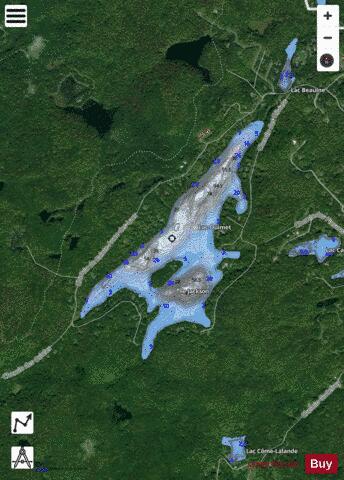 Ouimet, Lac depth contour Map - i-Boating App - Satellite