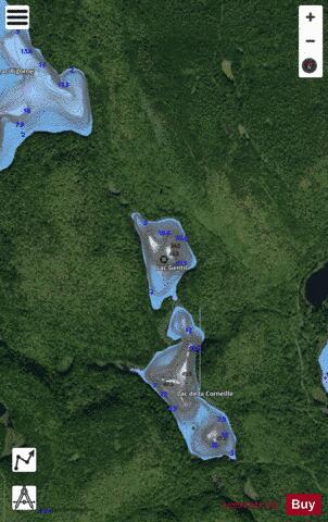 Gentil, Lac depth contour Map - i-Boating App - Satellite