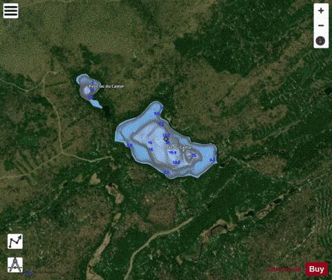 Castor, Lac du depth contour Map - i-Boating App - Satellite