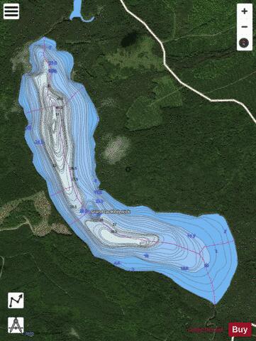 Kedgwick, Grand lac depth contour Map - i-Boating App - Satellite