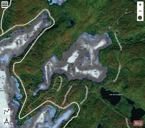 Decharge, Lac de la depth contour Map - i-Boating App - Satellite