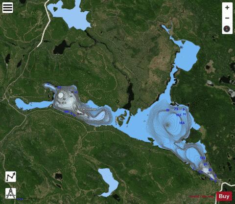 Jack, Lac a depth contour Map - i-Boating App - Satellite