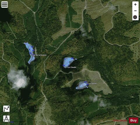 Claude, Lac depth contour Map - i-Boating App - Satellite