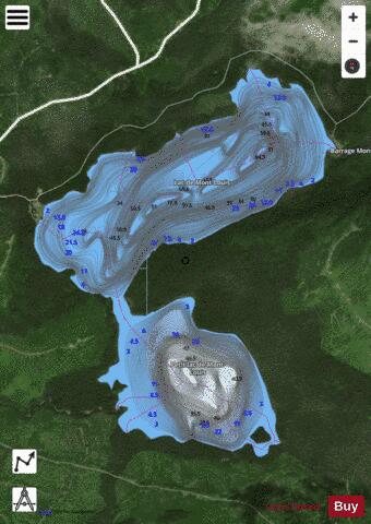 Mont-Louis, Petit lac de depth contour Map - i-Boating App - Satellite
