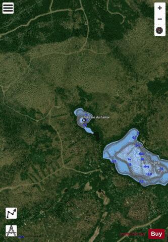 Castor, Petit lac du depth contour Map - i-Boating App - Satellite
