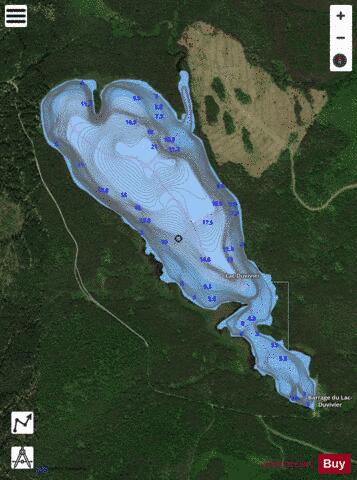 Duvivier, Lac depth contour Map - i-Boating App - Satellite