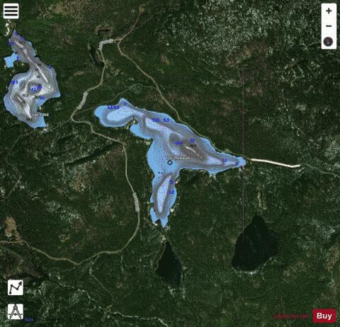 Thibault, Lac depth contour Map - i-Boating App - Satellite