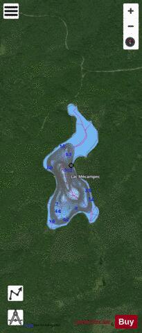 Mecampec, Lac depth contour Map - i-Boating App - Satellite