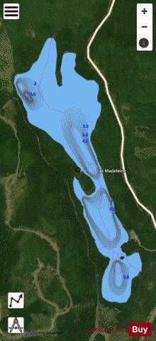 Madeleine, Lac depth contour Map - i-Boating App - Satellite