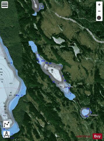 Perley, Lac depth contour Map - i-Boating App - Satellite